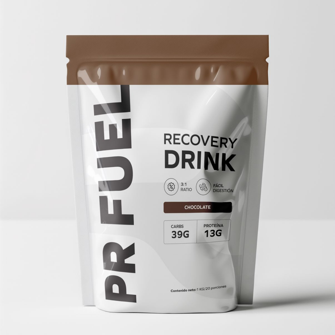 Recovery Drink 1 kg (20 porciones). 39 gr de carbohidrato y 13 gr de proteína por porción. Favorece la reparación muscular y optimiza la recuperación tras entrenamientos intensos y competencias.